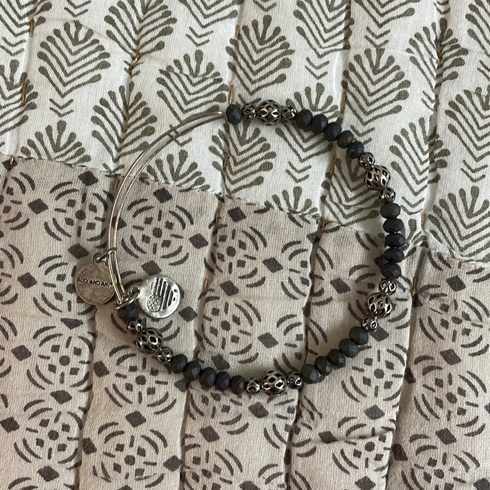 Alex and Ani bracelet- black beads and silver beads